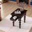 Table de bout étroite avec tiroirs en bois d'hévéa massif et table d'appoint Rosac-456478256