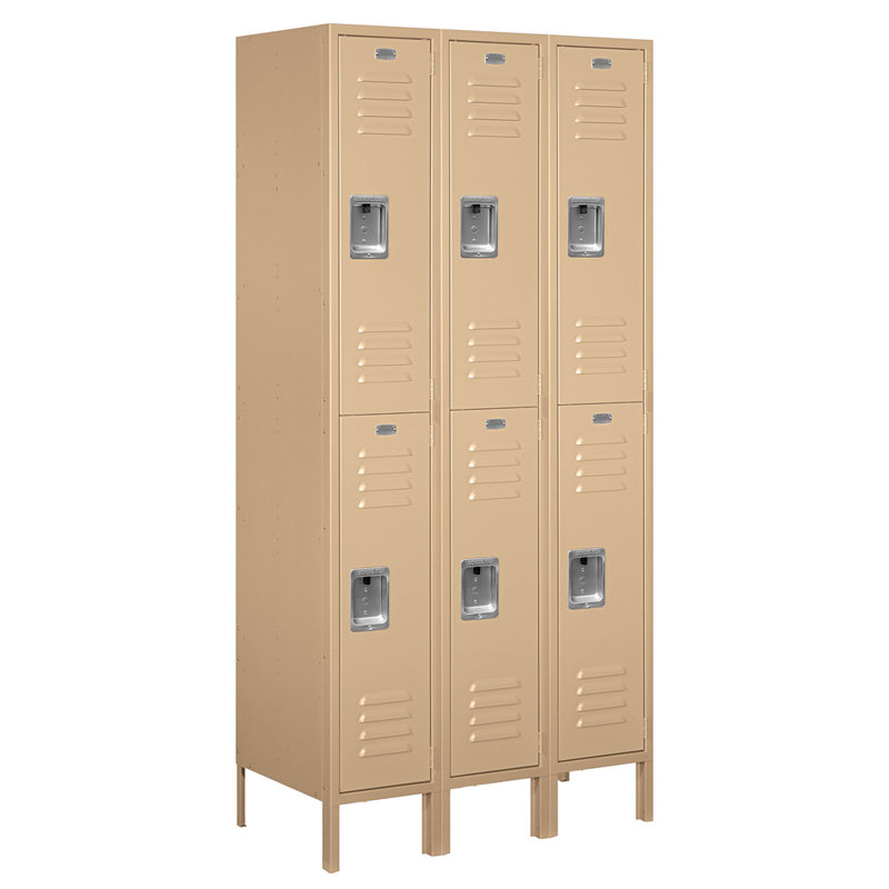 Casier scolaire 2 niveaux et 3 rangées, H 78 po x l 12 po x P 18 po, Gris
