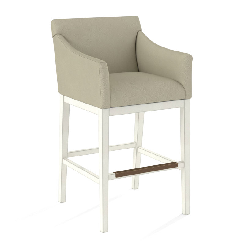 Upholstered Stool, Evolution Pumice, White