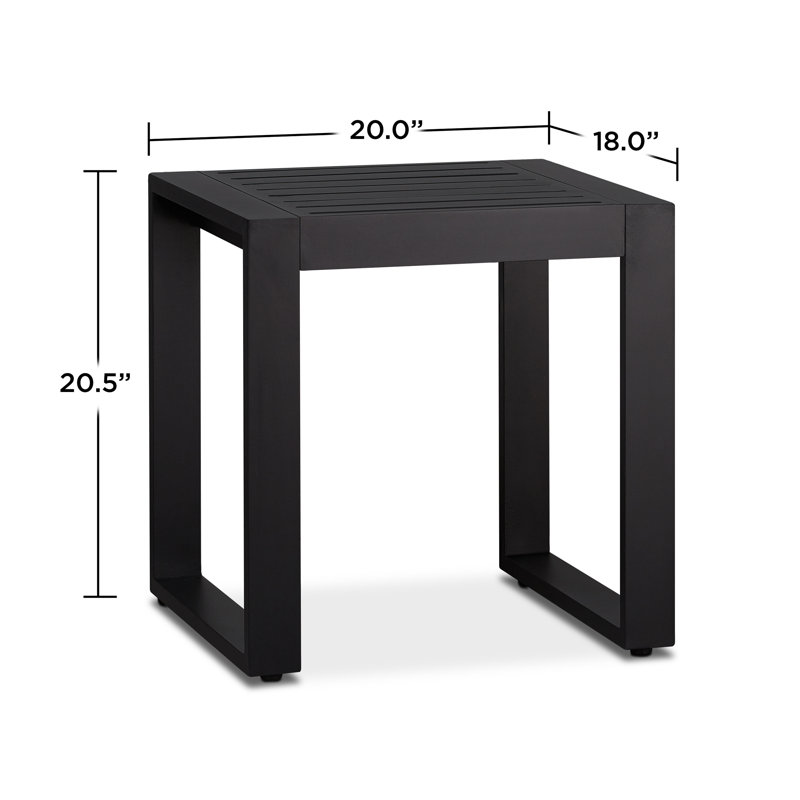 Baltic Black Aluminum 20" Outdoor Side Tables Set