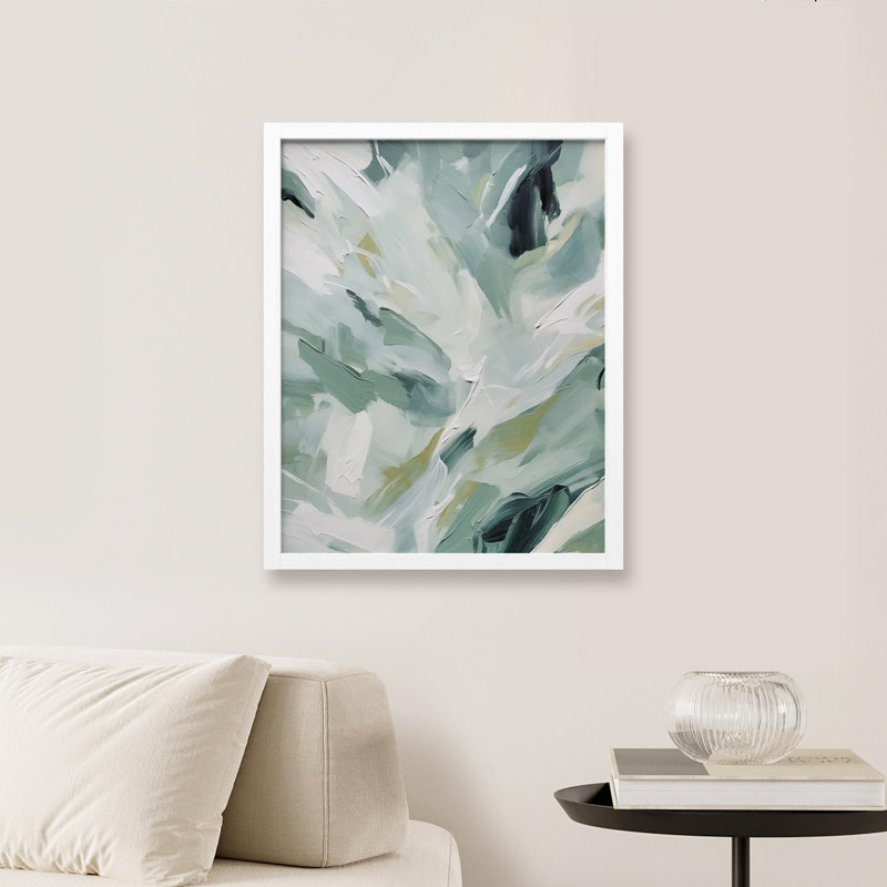 " Abstract Expressionist Brush Stroke ", White, 16" H x 12" W