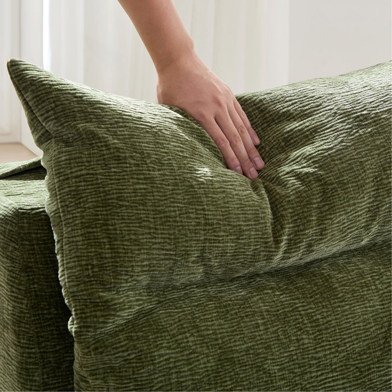 Chaise longue à 3 places avec dossier et canapé entièrement comprimé convenant au salon, Vert