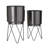 2 Piece Metal Indoor Outdoor Planter with Removable Stand Set-60663449
