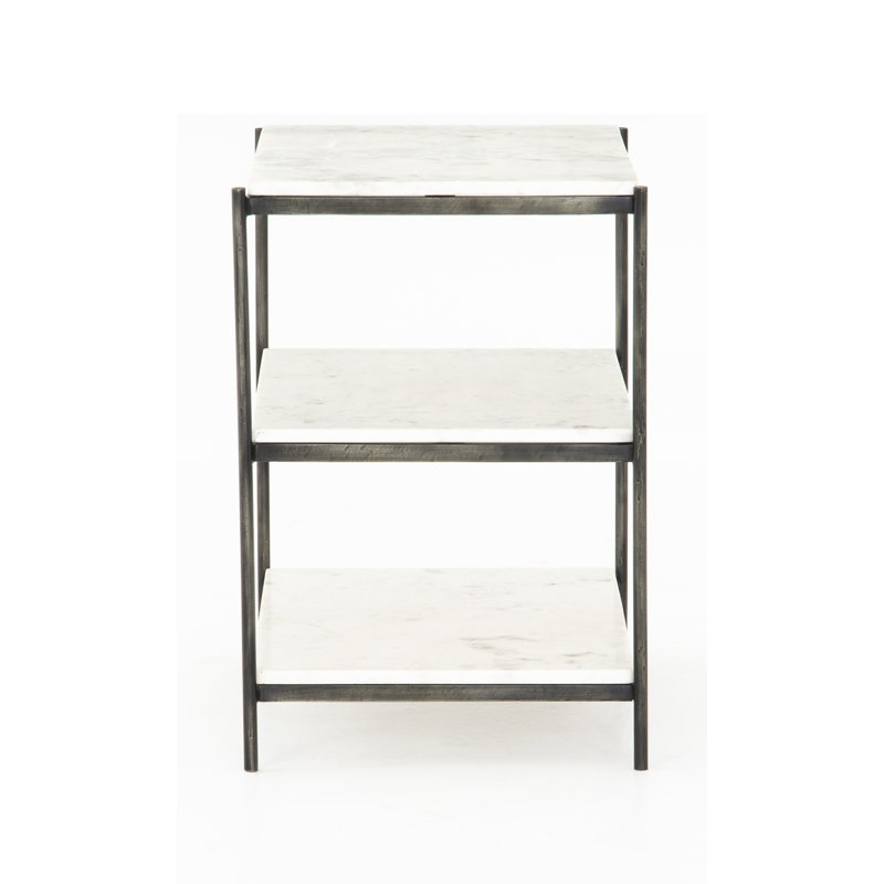 Feltault Nightstand, Hammered Gray/White