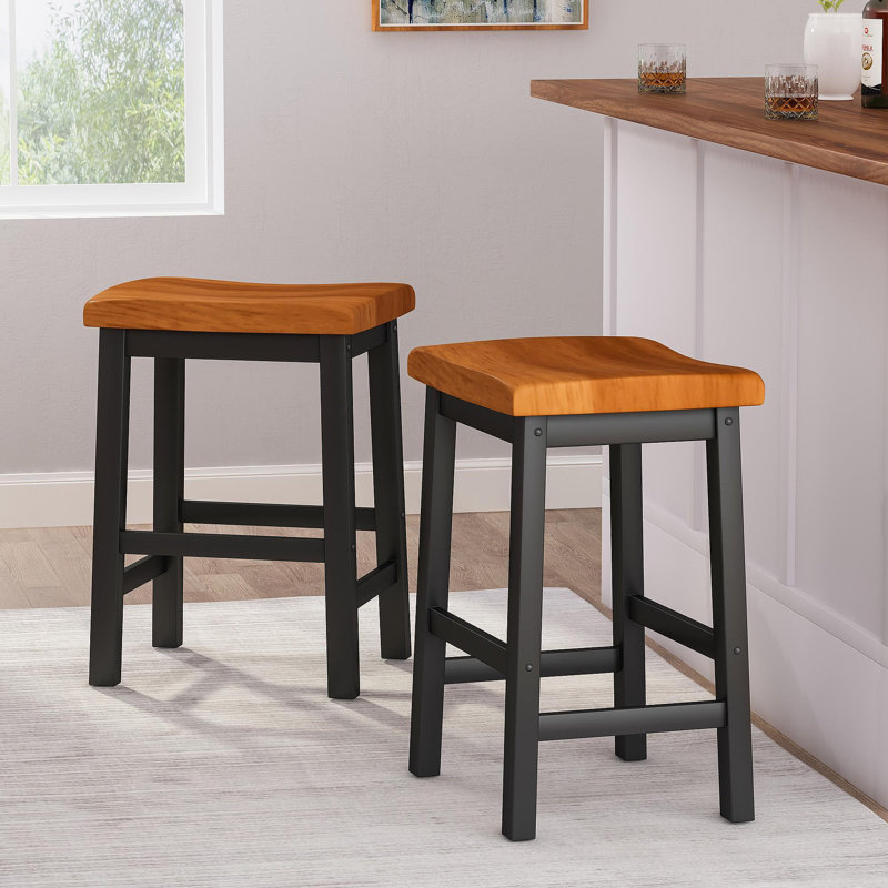 Wood 24" SADDLE STOOL