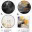 «Grey and Yellow Paint Elegance I», art mural abstrait en métal-613570426