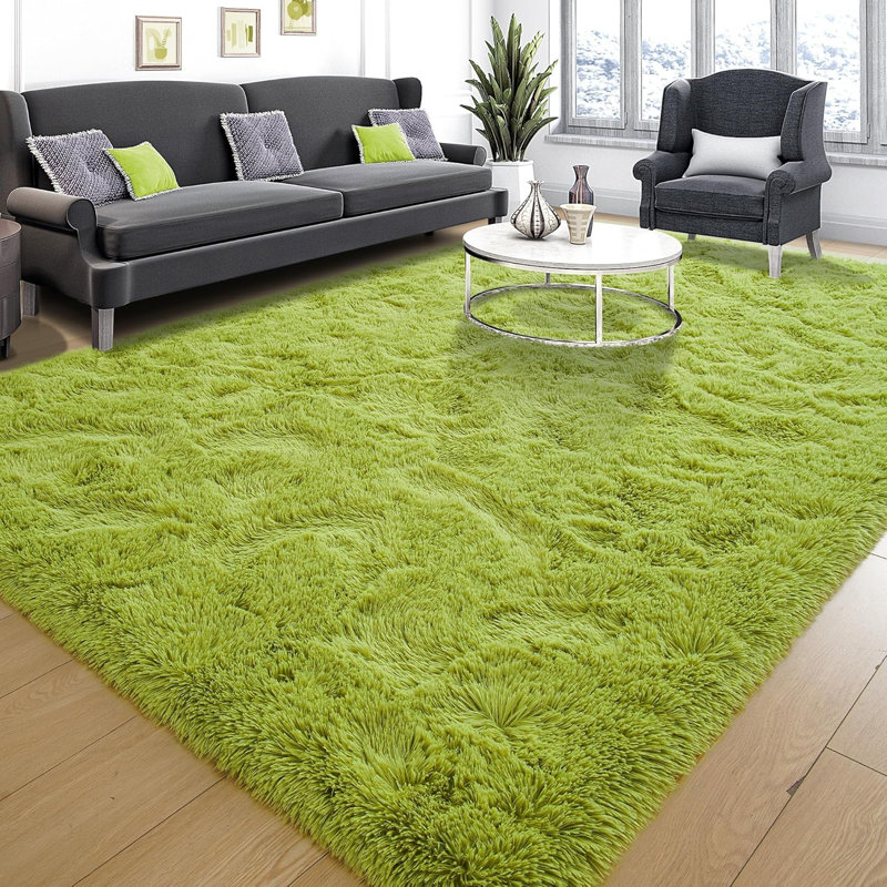 Solid Colour Shag Area Rug, Rectangle 153 x 244 cm