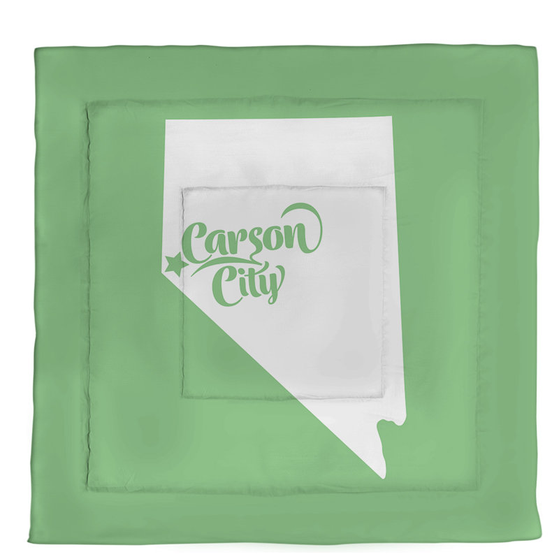 Nevada Modern & Contemporary Polyester Percale Comforter, Queen Comforter, Green