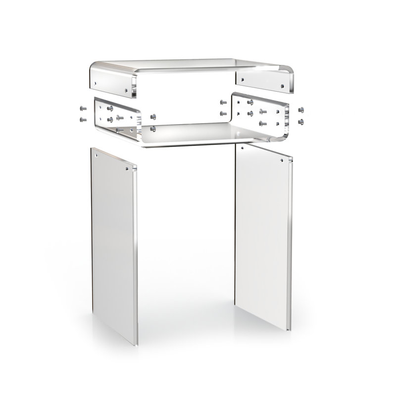 Table de chevet en plastique Bressler en transparent