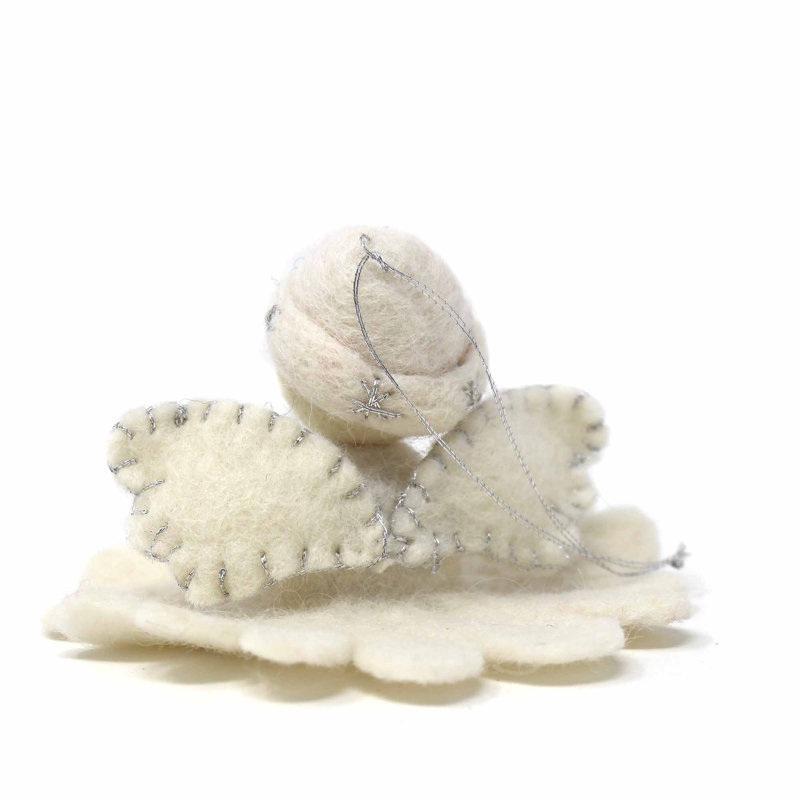 Figurine suspendue en feutre ange, Blanc