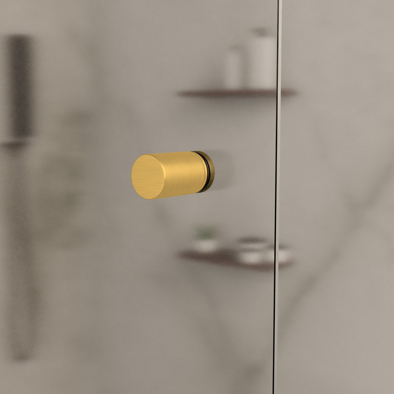 Bouton de porte de douche simple face Brixwell BSK212SB de style cylindrique pour finition en laiton satiné de 1/4 po à 1/2 po (6 à 12 mm) d'épaisseur