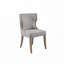 Chaise de salle à manger rembourrée en polyester avec dossier à oreilles rembourré, pieds en bois-565567060-565567063
