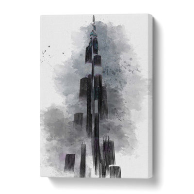 Burj Khalifa In Dubai - Wrapped Canvas Print