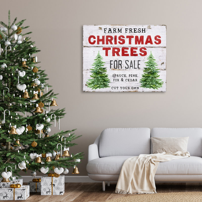 Art mural sur toile, arbres de Noël à vendre par Creatif Belle, H 36 po x l 48 po