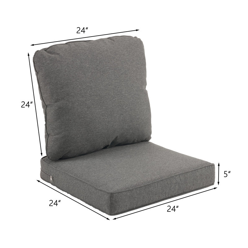 Coussin de siège / dossier extérieur 2 pièces Latitude Run®, Gris foncé
