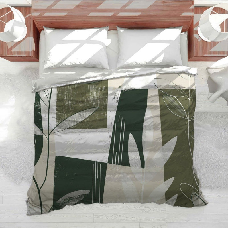 Botanical Bedding Cool Pattern Comforter Abstract, King Comforter
