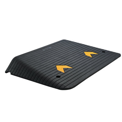 Rampe de seuil en caoutchouc améliorée, rampe de porte de montée de 4 po avec 1 canal, rampe de voiture en caoutchouc naturel avec surface texturée antidérapante, rampe de trottoir d'une capacité de charge de 33069 lb pour fauteuil roulant et scooter