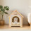 Maison pour animaux en cèdre massif FSC - Abri intérieur de style chalet jaune crème pour petits chiens et chats