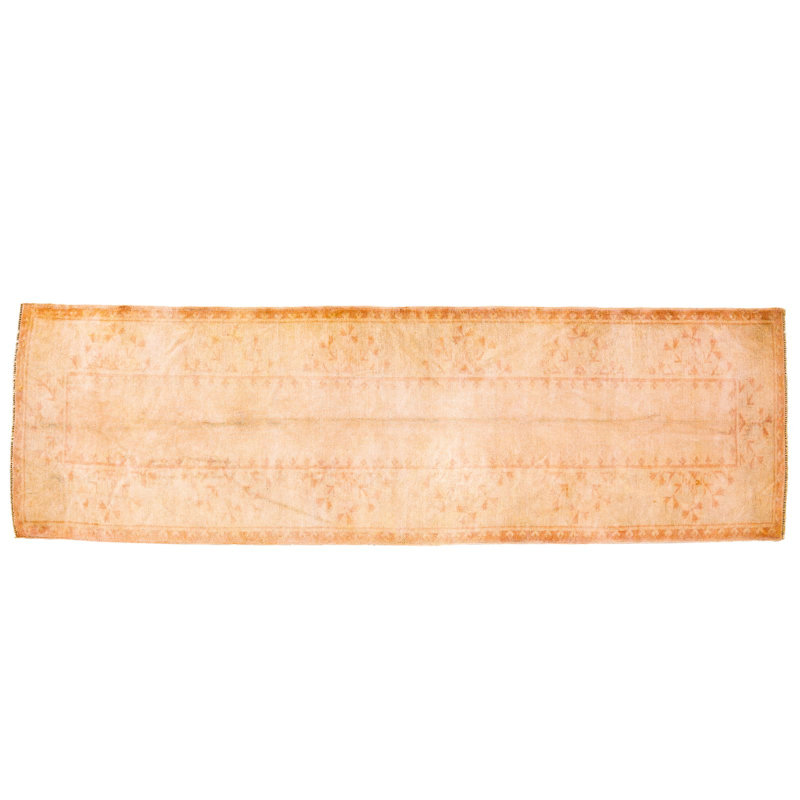 Tapis beige unique des années 1970 de 2 pi 10 po x 9 pi 5 po