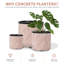 Round Pink & Black Grid Pattern Handmade Pot Planter