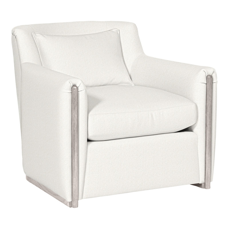 Thom Filicia Home 32.5" Wide Upholstered Armchair, Kennelly Snow Polyester Blend, Dove Gray
