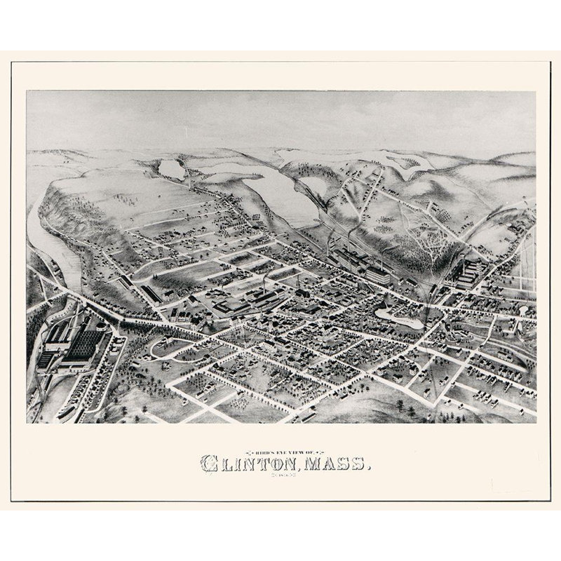 17 Stories Inconnu, reproduction d'art sur toile tendue avec châssis: Clinton, Massachusetts, 1876