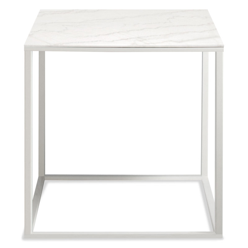 Minimalista End Table, White, Marble