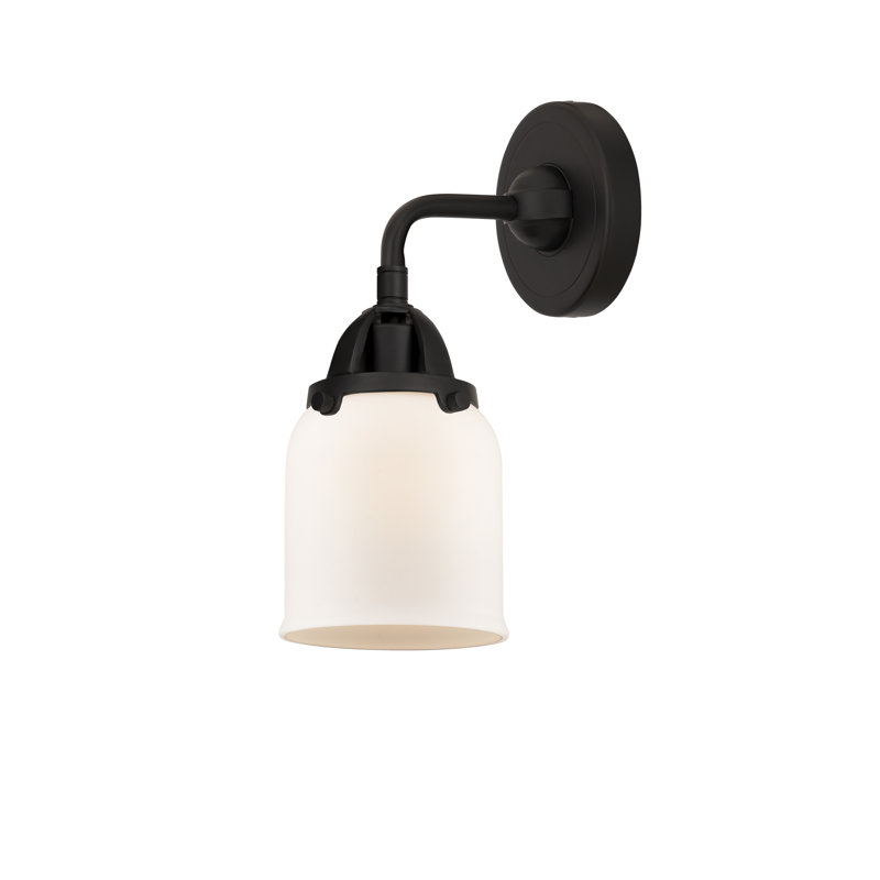 Shauna Armed Sconce, Matte White, Incandescent, Matte Black