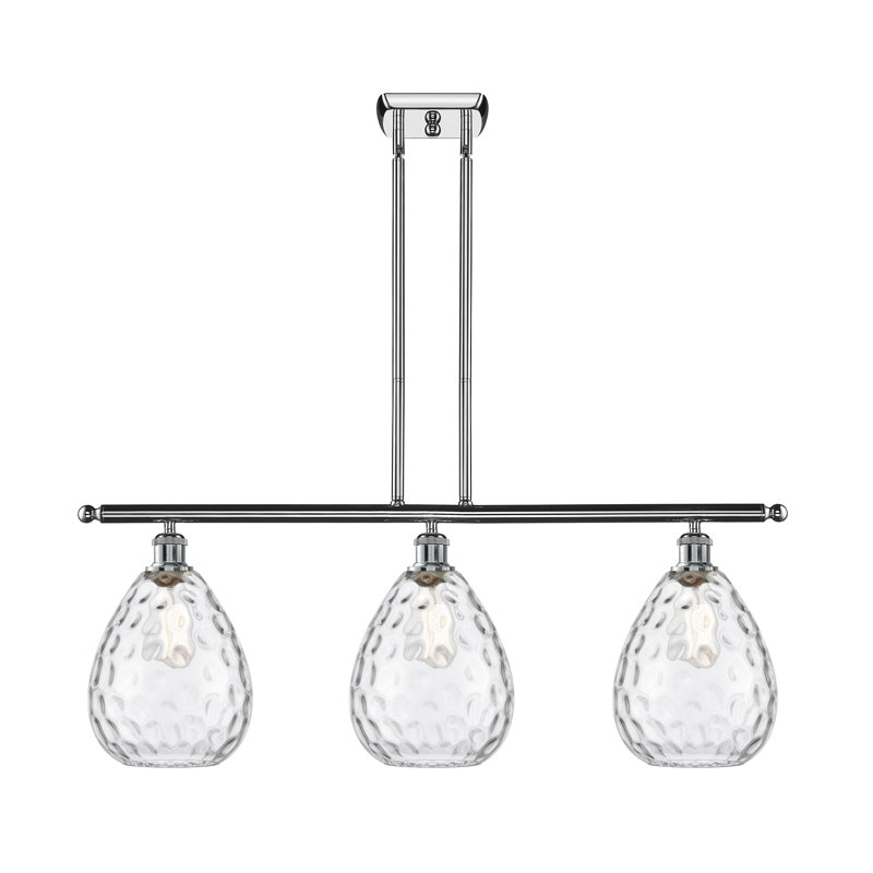 Jaron 3 - Light Kitchen Island Pendant, 6 Watt Vinage LED Bulb, Polished Chrome