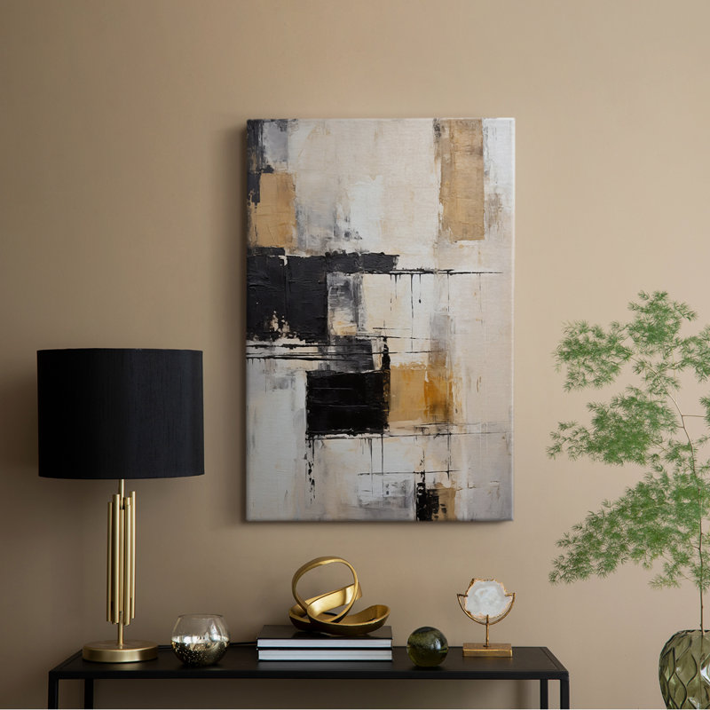 ABSTRACT Series CECXCII - Toile tendue avec châssis de qualité supérieure - Prêt à être accroché, H 48 po x l 32 po