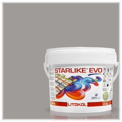 Starlike EVO Classic Collection Epoxy Tile Grout, 2.5 kg/5.5 lbs Indoor/Outdoor Tile Adhesive and Two-Part Epoxy Grout for Shower, Pool, Bathroom, Kitchen, Bath, and Sauna Walls and Floors