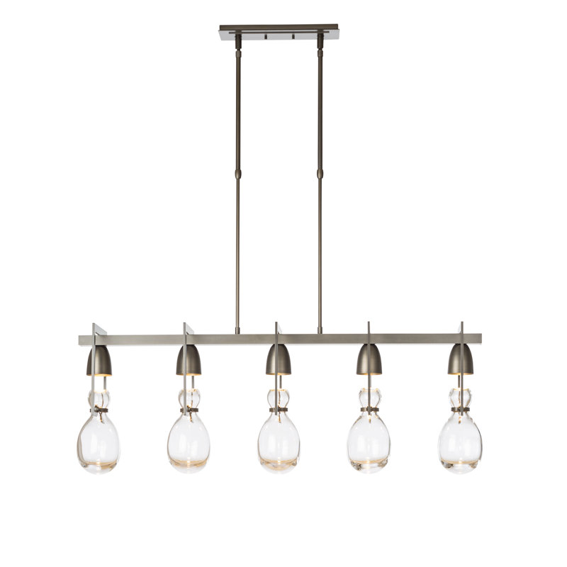 Apothecary 5 - Light Kitchen Island Linear Pendant, Dark Smoke