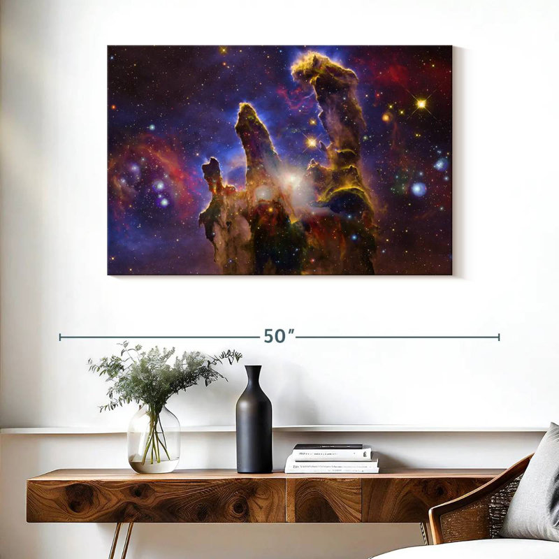 Nébuleuses et étoiles, H 26 po x l 39 po