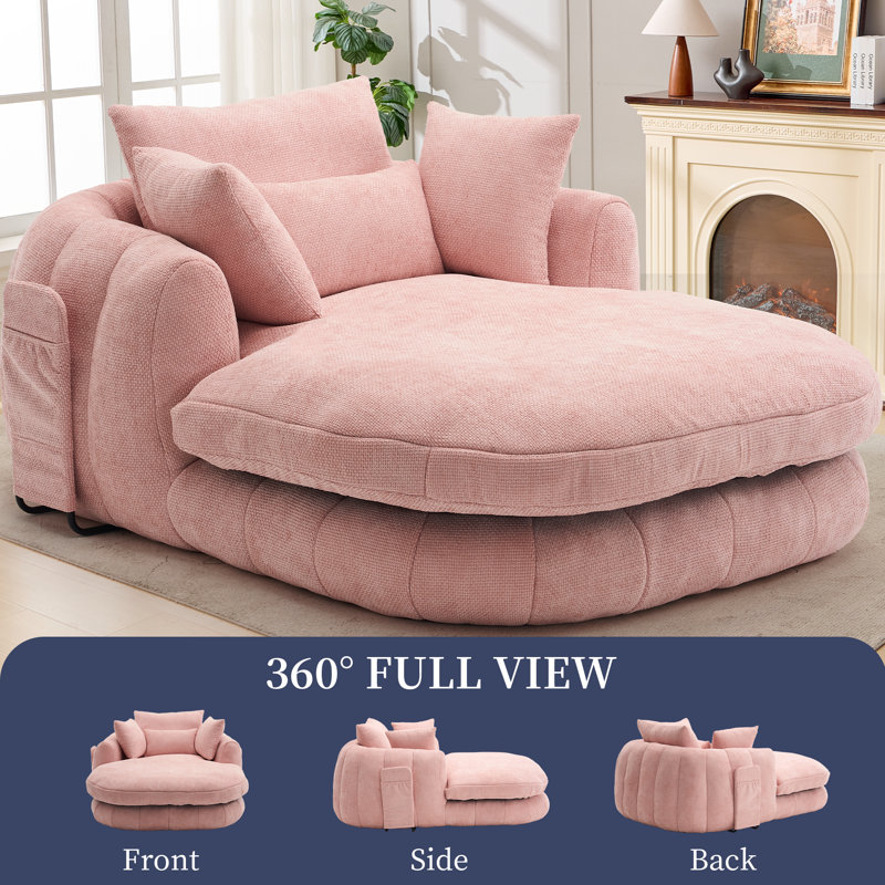 Cloudlike Chenille Chaise – Compression-Molded Foam Lounge, Pink