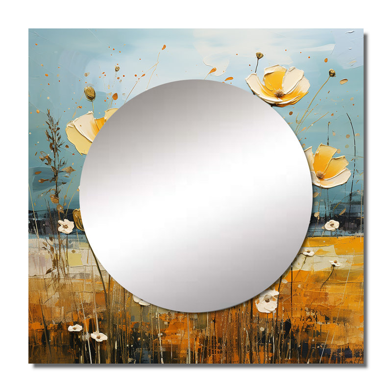 Raiyah - Grande décoration murale carrée Buttercups, 36 po x 36 po