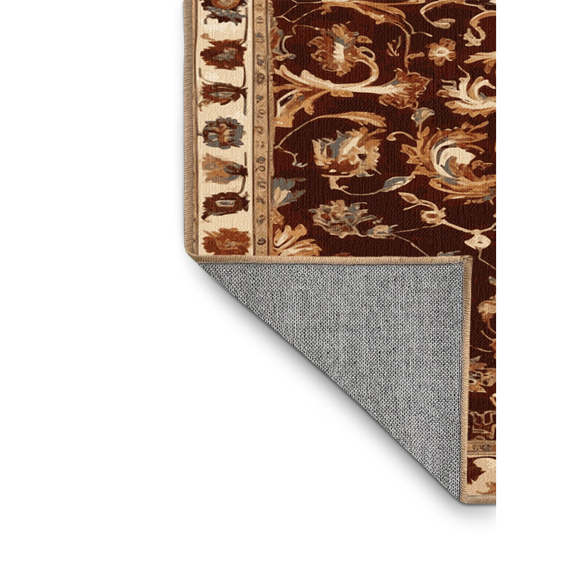 Tapis brun turc lavable à la machine, Carré 4 pi