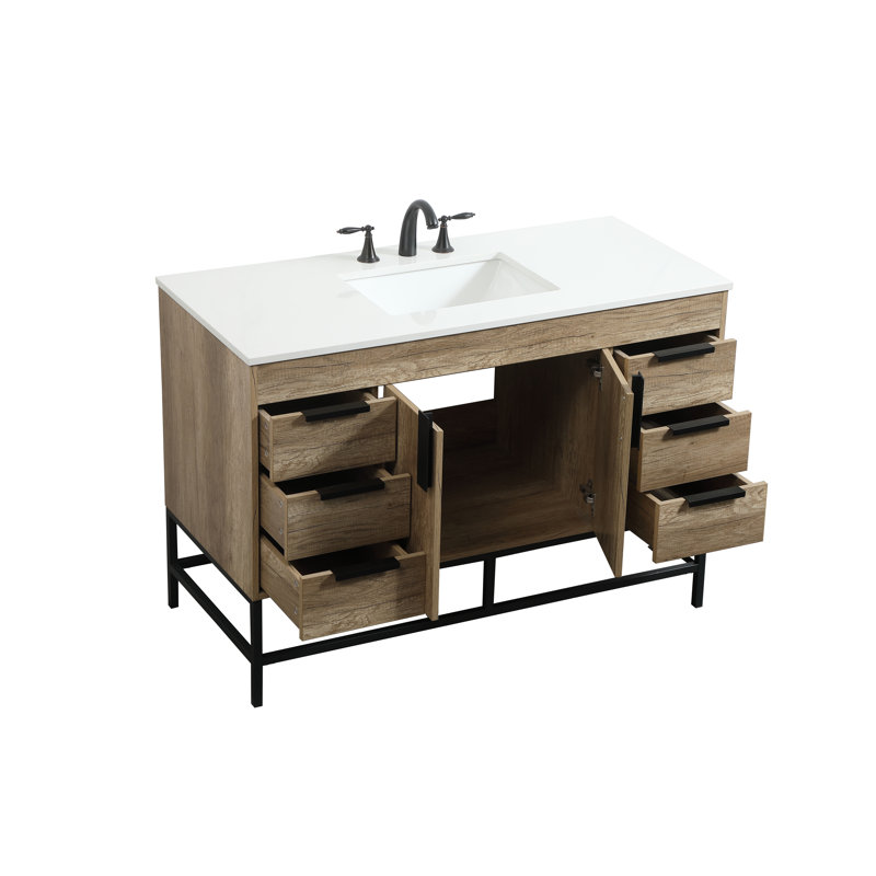 Ensemble de meuble-lavabo simple 48 po Eugene, chêne naturel
