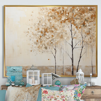 Harmonisation des arbres beiges IV sur toile