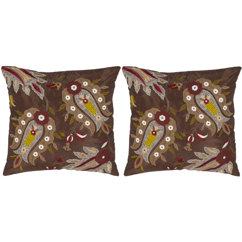 Floral Linen Reversible Throw Pillow