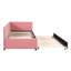 Lit de jour rembourré avec lit gigogne et structure de canapé-lit simple sans sommier, tissu en lin (rose)-1161550223