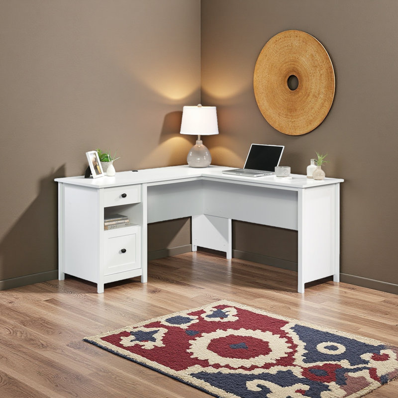 Bureau en L, Blanc