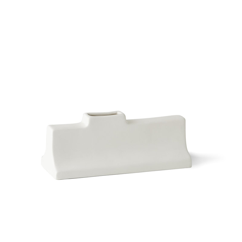 Icon Wide Vase-Matte White-Sm