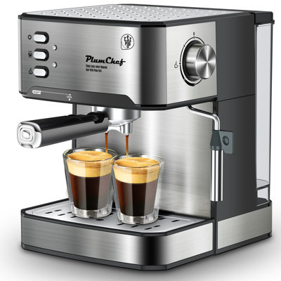 Machine à espresso professionnelle 20 bars avec mousseur à lait - Cafetière en acier inoxydable pour café au lait et cappuccino