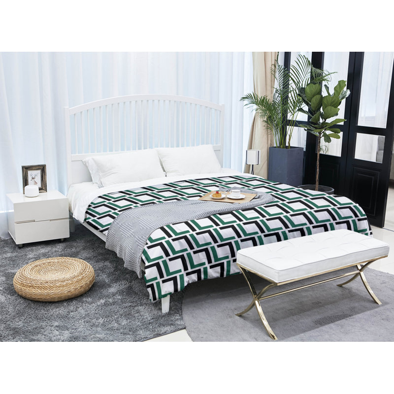 Édredon simple Football Luxury, Édredon simple, Vert Gotham / noir furtif / blanc