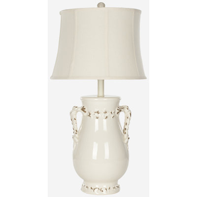 Lampe de table Crackle de 32 po de hauteur avec abat-jour de style Empire