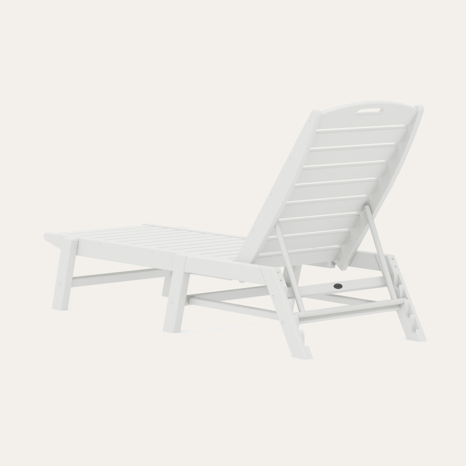POLYWOOD® Nautical 24" Patio Chaise Lounge, White