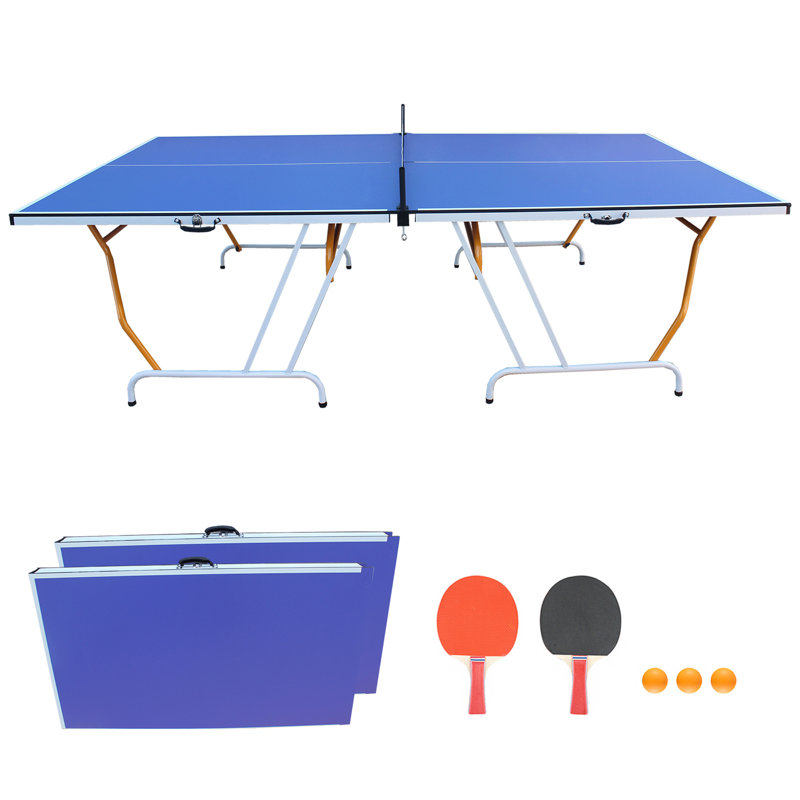 Ensemble de table de ping-pong pliable et portable de 9 pi pour tennis de table de taille moyenne pliable