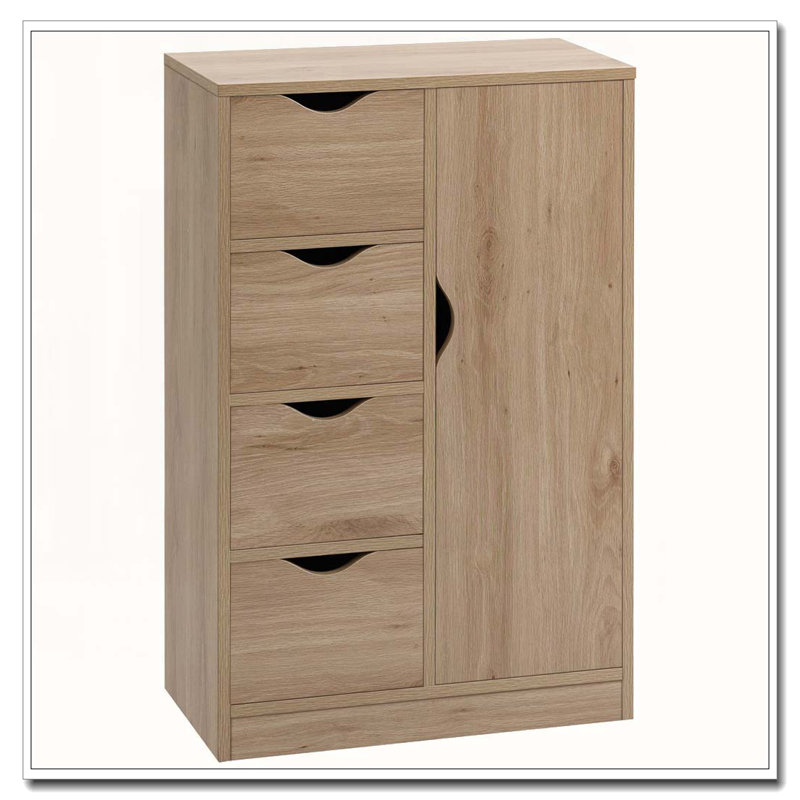 Armoire de salle de bain avec 4 tiroirs et porte