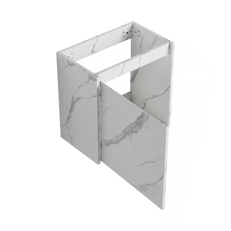 Ensemble de meuble-lavabo mural 20 po avec lavabo en céramique, armoire de rangement avec portes, ensemble d'armoire de salle de bain