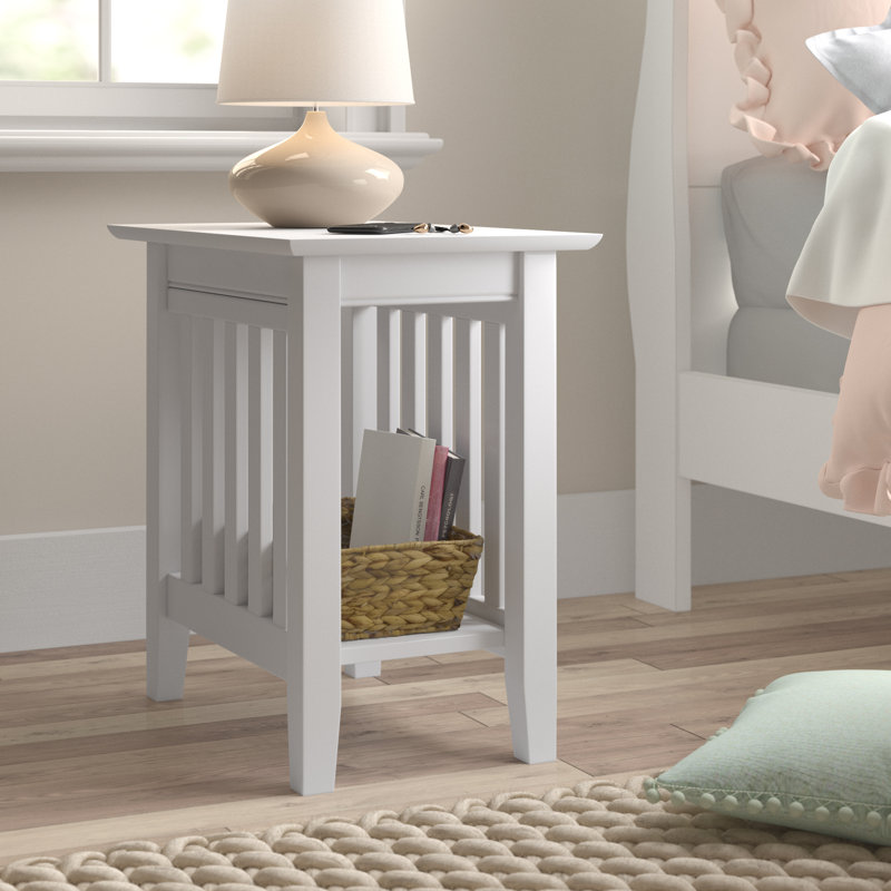 Table de bout en bois massif Jarrah, Blanc